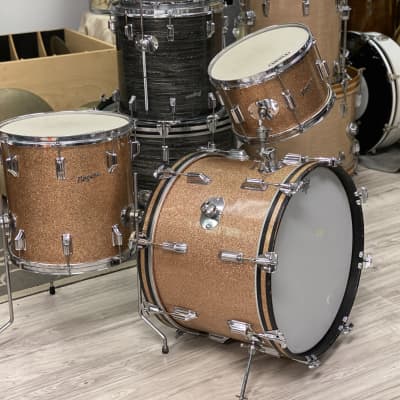 Rogers Headliner Outfit 20x14" / 14x14" / 12x8" Drumset 1960s Champagne Sparkle image 1