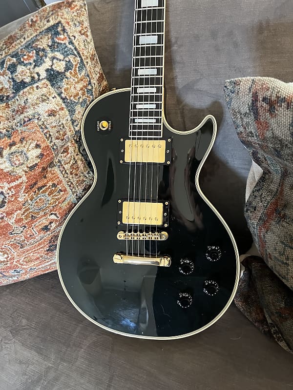 Crews Maniac Sound Les Paul Custom LED Vintage Line - Ebony | Reverb
