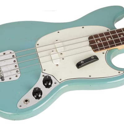 1966 Fender Mustang Bass Daphne Blue image 6
