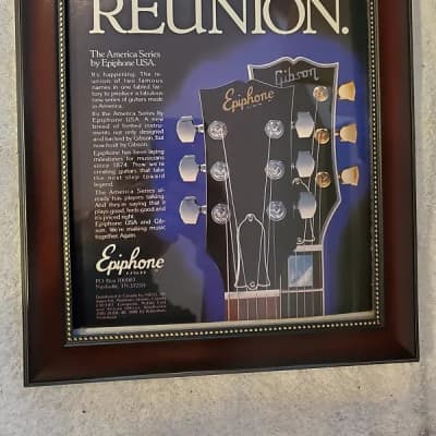 1982 Epiphone Guitars Color Promotional Ad Framed American Series Guitars Original for sale