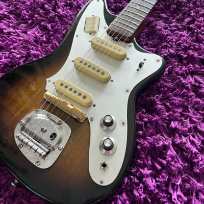 1965-1969 Zen-On/Morales ZES-130 Fender Offset MIJ Vintage Guitar Sunburst image 2