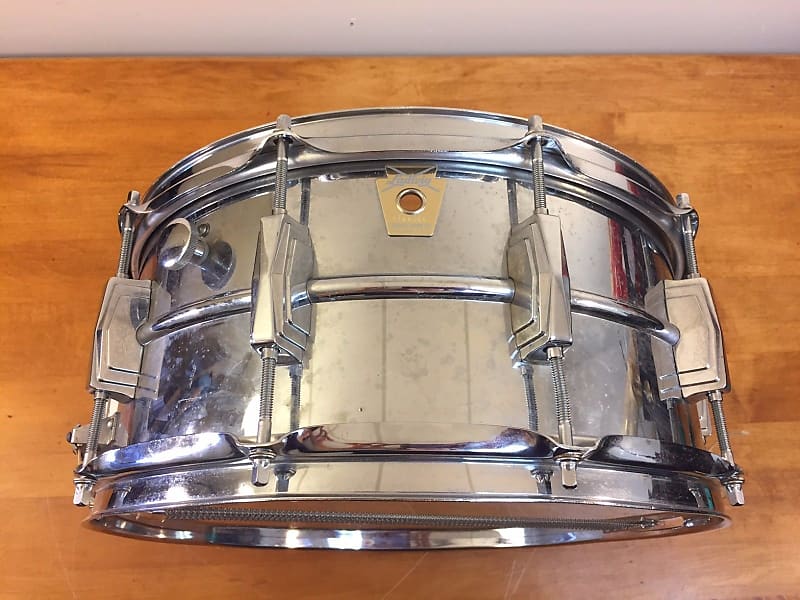 Ludwig No. 402 Supraphonic 6.5x14" Aluminum Snare Drum with Large Chicago Keystone Badge 1984 image 1