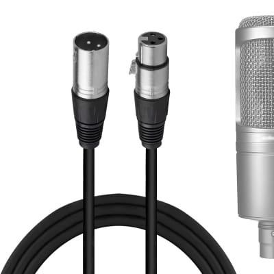 For Creators Xlr Male To Xlr Female Microphone Cable 10 Ft / 3 M, Compatible With Audio-Technica Ath At2020, At2035, At2021, At2040, At2005Usb, Atr1500X Balanced Mic Cord (Black)