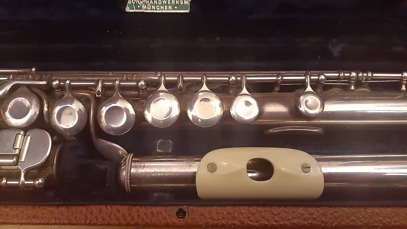 Very RARE August Richard Hammig RECITAL Professional Handmade Solid Silver  German C Flute Plated Reform Head Joint Wave Adler Wing Headjoint Split-E  ...