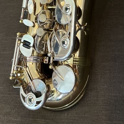 Guardala Pro-Custom Alto Sax 401CL mid-90s - Clear Lacquer Over Goldbrass with Triple Silver Plated Keys image 3