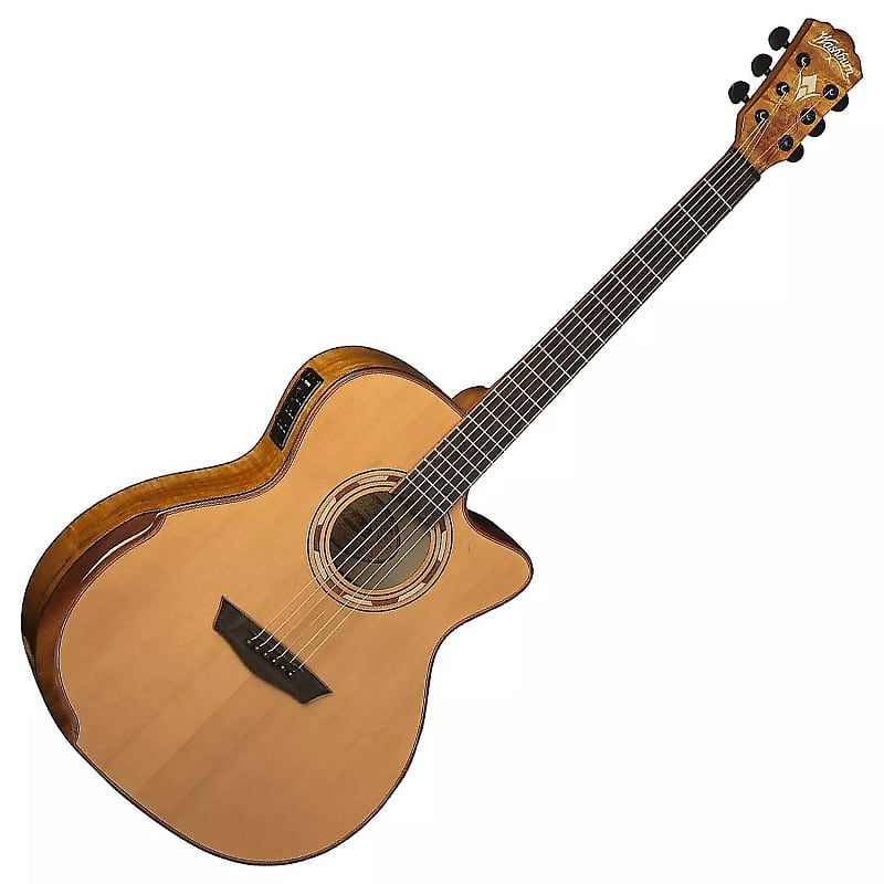Washburn WCG66SCE Comfort Deluxe Series Solid Cedar Top Spalted 6-String Acoustic-Electric Guitar image 1