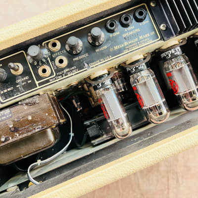 Mesa Boogie Mark III Simul-Class Guitar Amplifier Head Blue Stripe 1989 - Cream & Flame Maple image 12
