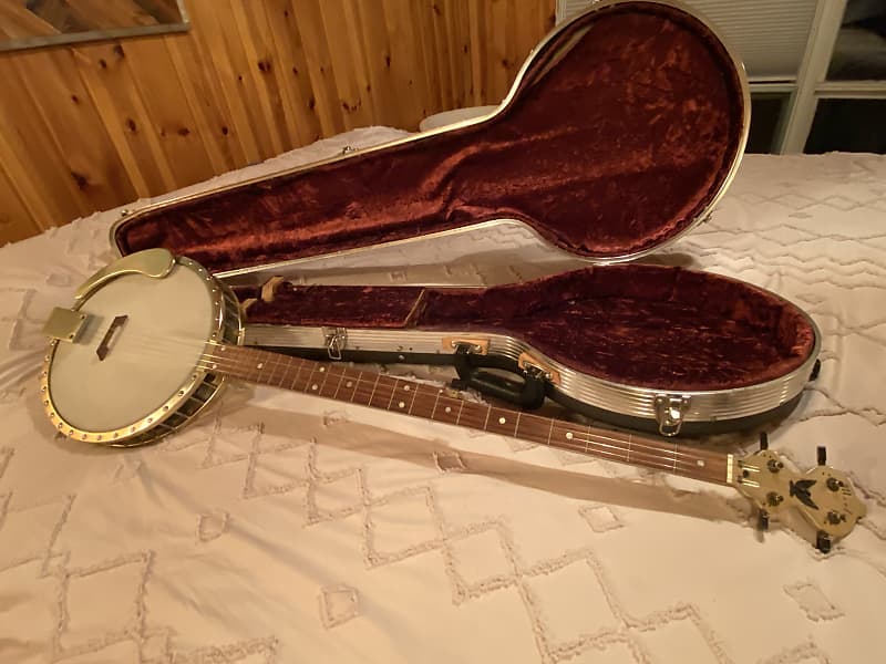 Rare 1960s Merlin long neck banjo w/ ohsc Reverb