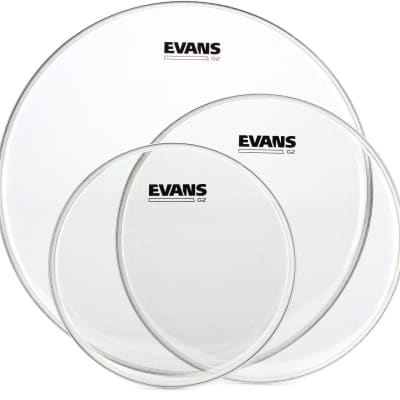 Evans G2 Clear 3-piece Tom Pack - 10/12/16 inch  Bundle with Puresound B1420 14" 20-strand Blaster Series Snare Wire image 2