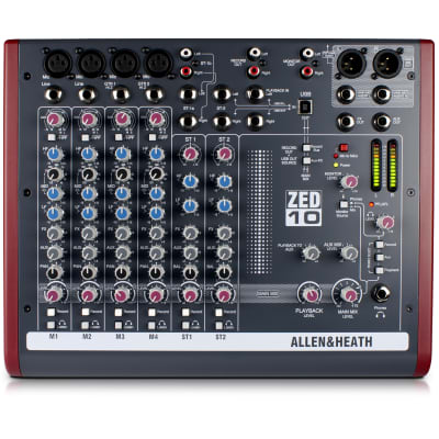 Allen & Heath AH-ZED10 4 Mic/Line 2 with Active DI, 3 stereo line inputs, 3 band swept mid EQ image 5