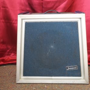 Jensen Vintage Trapezoid 12" Speaker Cabinter  1960's Blue Sparkle image 1