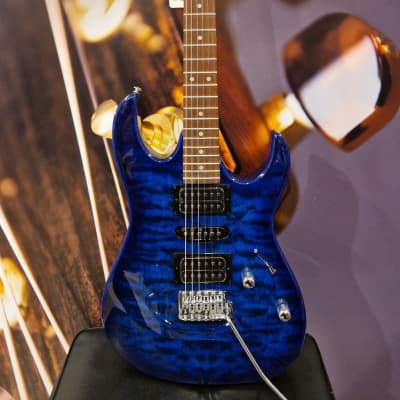 CHITARRA ELETTRICA IBANEZ GIO GRX70QA-TBB BLU TRASP – Firefly Audio