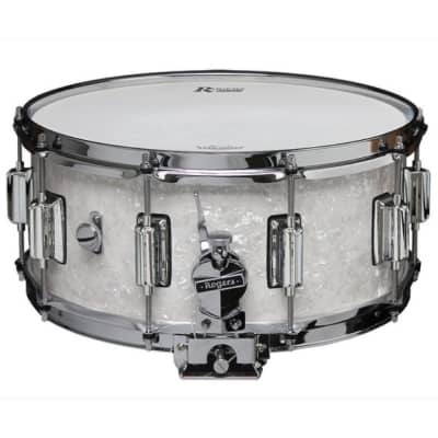 Rogers Dyna-sonic Wood Shell Snare Drum 14x6.5 White Onyx image 1