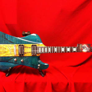 DBZ Hailfire SM 2013 Trans Teal Spalted Maple Electric Guitar Seymour Duncans Case Available image 2