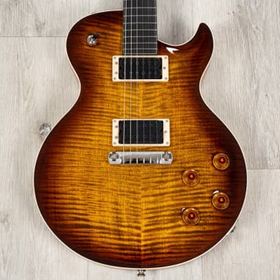 Fibenare Basic Jazz Guitar, Ebony Fretboard, Flame Maple Top, Tiger Burst for sale