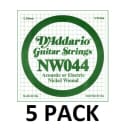 5-Pack D'Addario NW044 Single Nickel Wound Electric Guitar String (QTY-5)