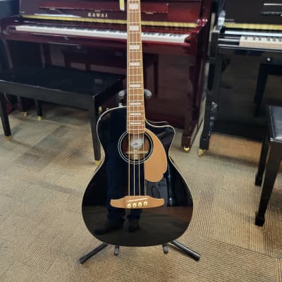 Fender California Series Kingman Bass 4-String Spruce / Mahogany with Walnut Fretboard - Black image 1