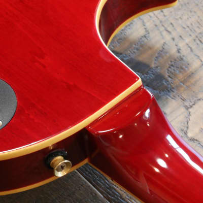 Jay Turser Serpent Les Paul Stle Guitar Trans Red Flametop + Case image 17