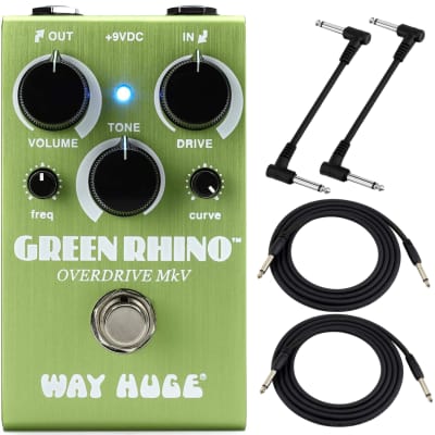 Way Huge Smalls WM22 Green Rhino Overdrive MkV Effects Pedal with Cables |  Reverb