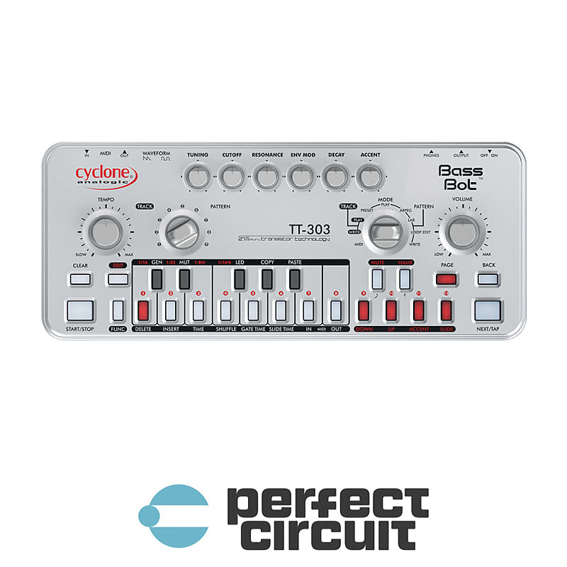 Cyclone Analogic Bass Bot TT-303 MK2 Analog Synthesizer (Silver) image 1