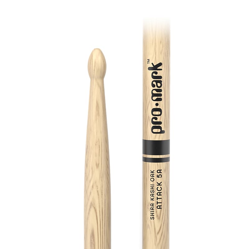 Pro-Mark Classic Attack 5A Shira Kashi Oak Drumstick, Oval Wood Tip image 1