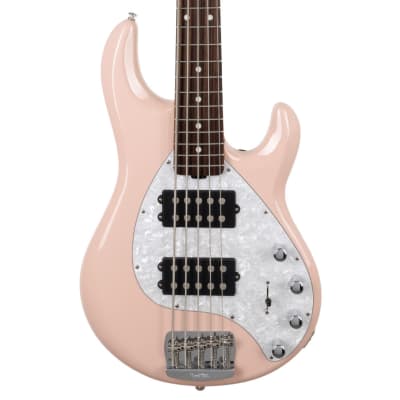 Ernie Ball Music Man Stingray Special 5 HH Bass Guitar w/ Case - Pueblo Pink image 3