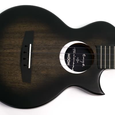 Enya EUT-MOON-BK Taimane Signature Solid Mahogany Acoustic Tenor Ukulele - Black "LENI" image 1