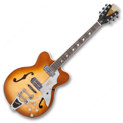 Kay "Barely Used" Reissue Ice Tea "Jazz II" Electric Guitar FREE $250 Case- K775VS-Clapton's Choice image 4