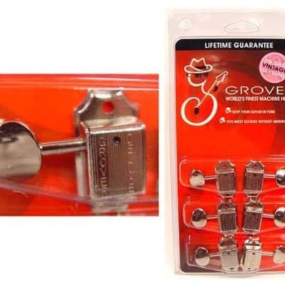 Grover 133N Deluxe 3 Per Side Guitar Tuners - Nickel for sale