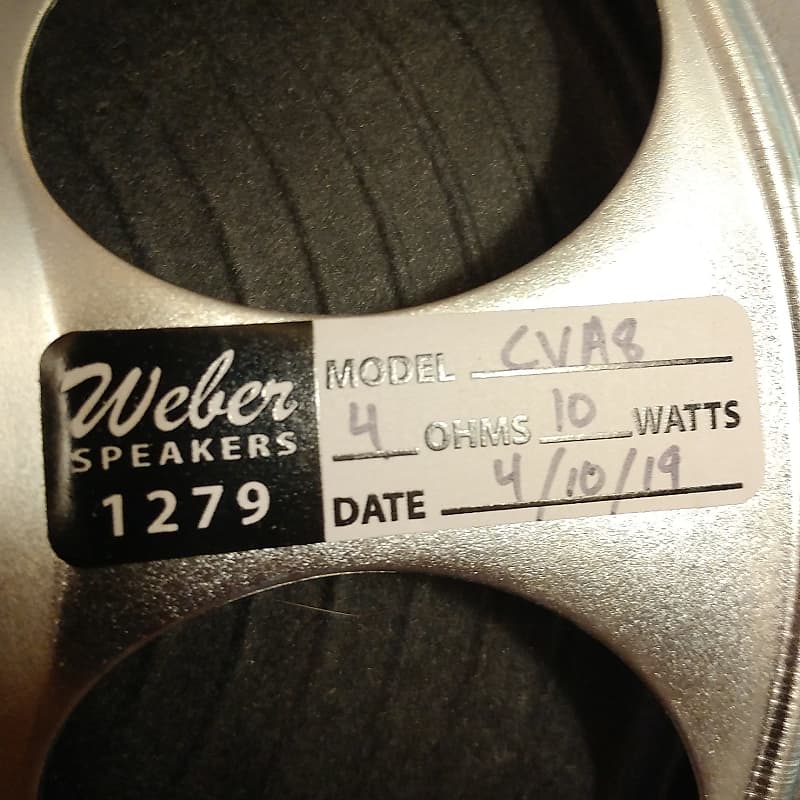 Weber CVA8 Chicago Vintage 8 inch Alnico for tweed Champ Speaker