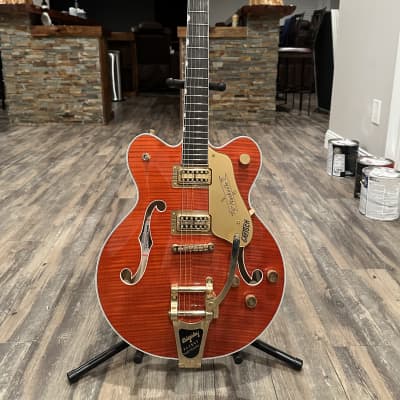 Gretsch G6620TFM Players Edition Nashville Center Block with Flame Maple Top 2017 - Present - Orange Stain image 11