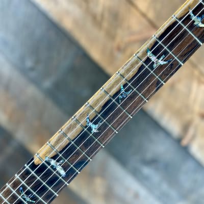 PRS Wood Library Custom 24 Semi-Hollow Flame Maple 10 Top, Korina Back, Torrified Maple Neck, Ziricote FB - Faded Blue Jean Satin 391870 image 6