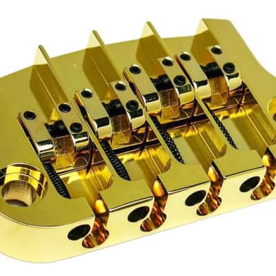 Hipshot SuperTone 3-Point Replacement Bridge for 4-String Gibson Bass - GOLD image 3