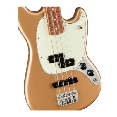 Fender Player Mustang Bass PJ 4-String Guitar with Alder Body, Gloss Finish, 19 Frets and Maple C-Shaped Neck  (Pau Ferro Fingerboard, Firemist Gold) image 3