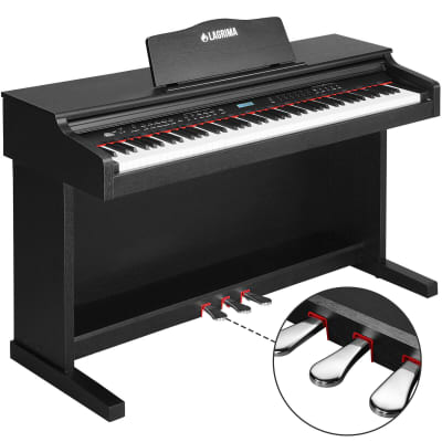 LAGRIMA 88 Key LCD Digital Electric Piano Keyboard 3 Pedal Board Cover Adaptor Black image 1