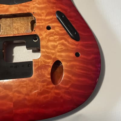 2007 Korean Korean Ibanez S470DXQM Red Viking Burst Guitar Body Floyd Ready image 4