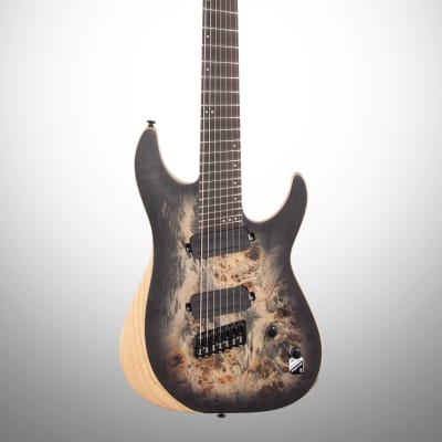Schecter Reaper 7MS Electric Guitar, 7-String, Charcoal Burst image 2