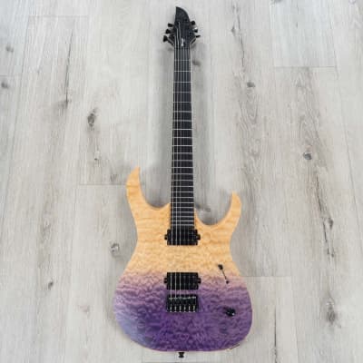 Mayones Duvell Elite 6 26.5" Baritone Guitar, Purple Horizon Transparent Satin image 3