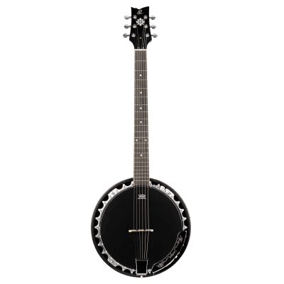 Ortega OBJE356-SBK-L Raven Series Banjo 6 String Lefty Satin Black + Gigbag image 3