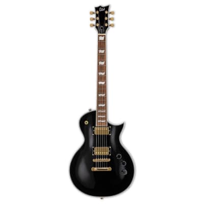 ESP LTD EC-256 Eclipse 6-String Right-Handed Electric Guitar with Mahogany Body, and Roasted Jatoba Fingerboard with Flag Inlays and 22 Extra-Jumbo Frets (Black) image 1