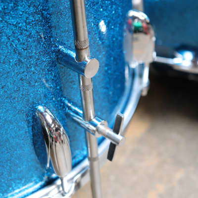 Gretsch Broadcaster 3pc Drum Set Kit Blue Sparkle Vintage 1950's 22/13/16" image 6