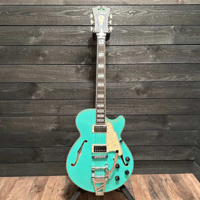 D'Angelico Deluxe SS LE Matte Surf Green Semi Hollow Body Electric Guitar Prototype image 9