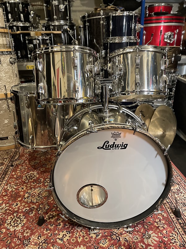 Ludwig 1976 Stainless Steel Drum Kit 24/13/14/18 Reverb UK