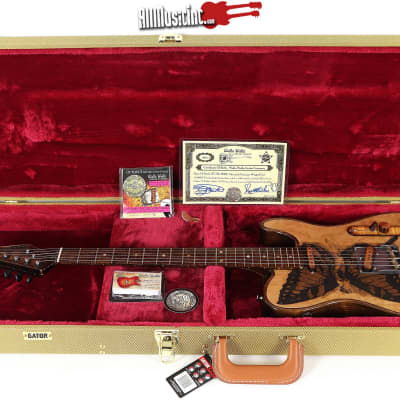 Walla Walla USA Maverick Laser Winged Gal Tele Electric Guitar w/ Gator Case image 2