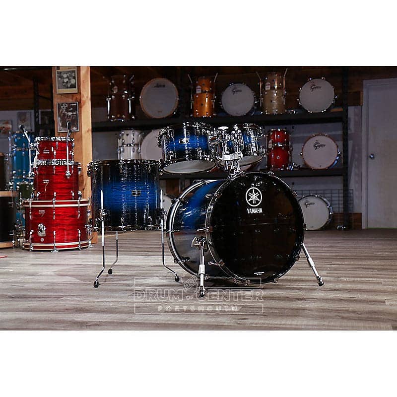 Yamaha Live Custom Hybrid Oak 4pc Drum Set Uzu Ice Sunburst image 1