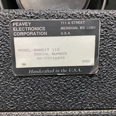 Peavey Bandit 112 Solo Series 80-Watt 1x12 Guitar Combo 1980s 