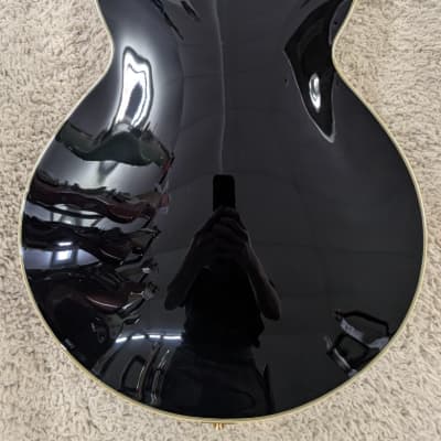D'Angelico Excel SS Semi-Hollow Body Electric Guitar with Hard Case, Solid Black image 2