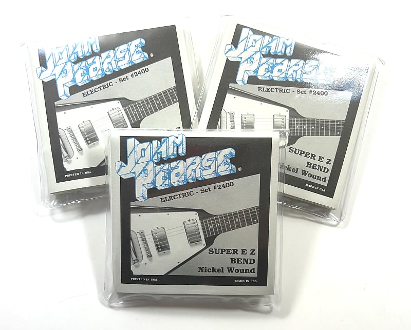 John Pearse Guitar Strings 3 Sets Electric Super EZ Bend Reverb UK