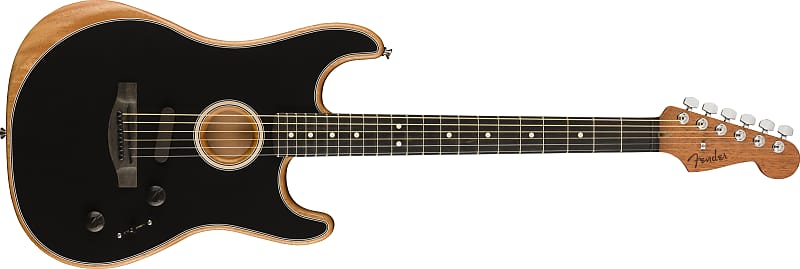 Fender American Acoustasonic Strat - Black image 1