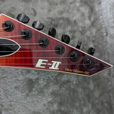 ESP E-II Horizon-III FR Black Cherry Fade with Stone Tone trem block and hard case image 4